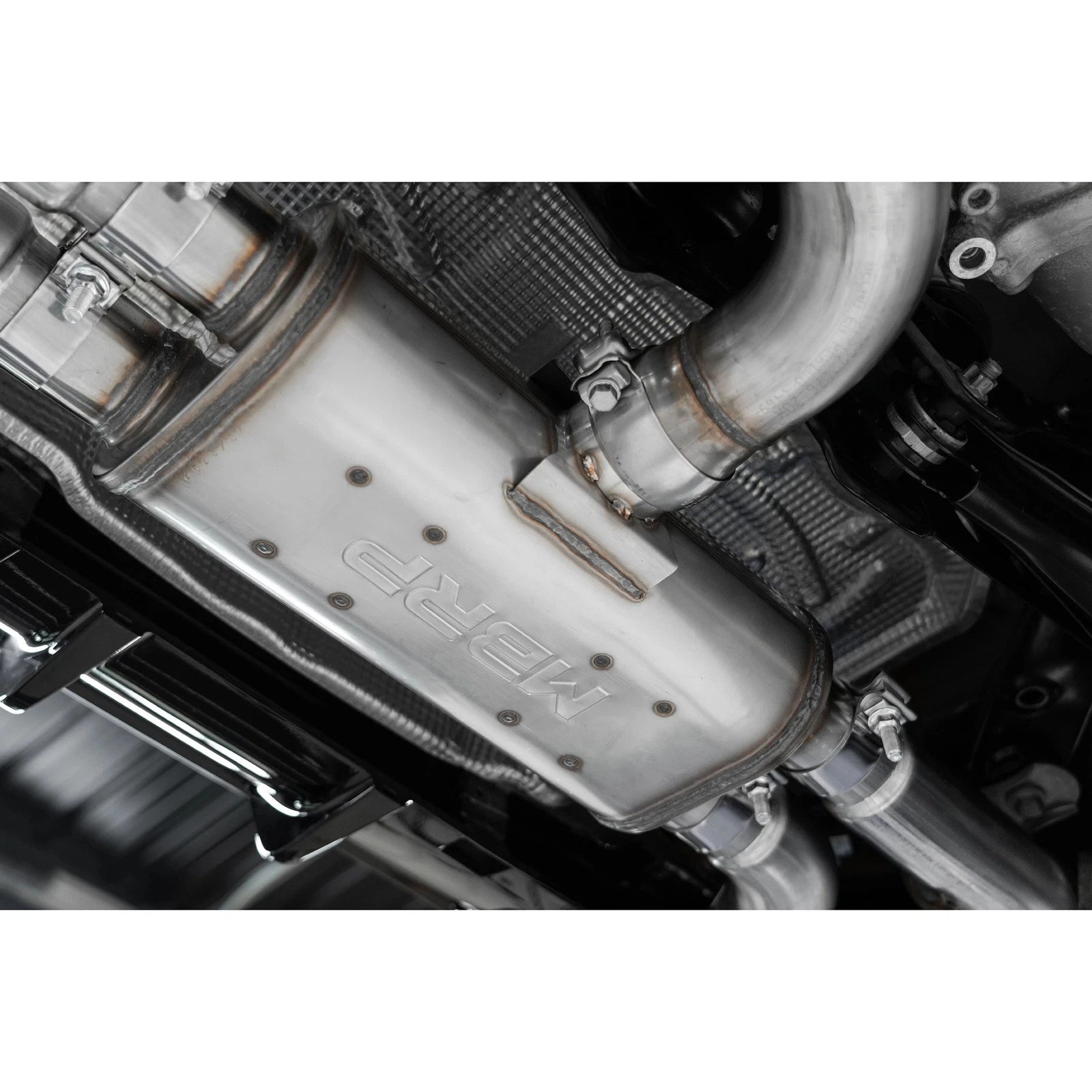 MBRP 2022 Volkswagen Golf R MK8 T304 Stainless Steel 3in Cat-Back, Quad Rear Exit- Carbon Fiber Tip