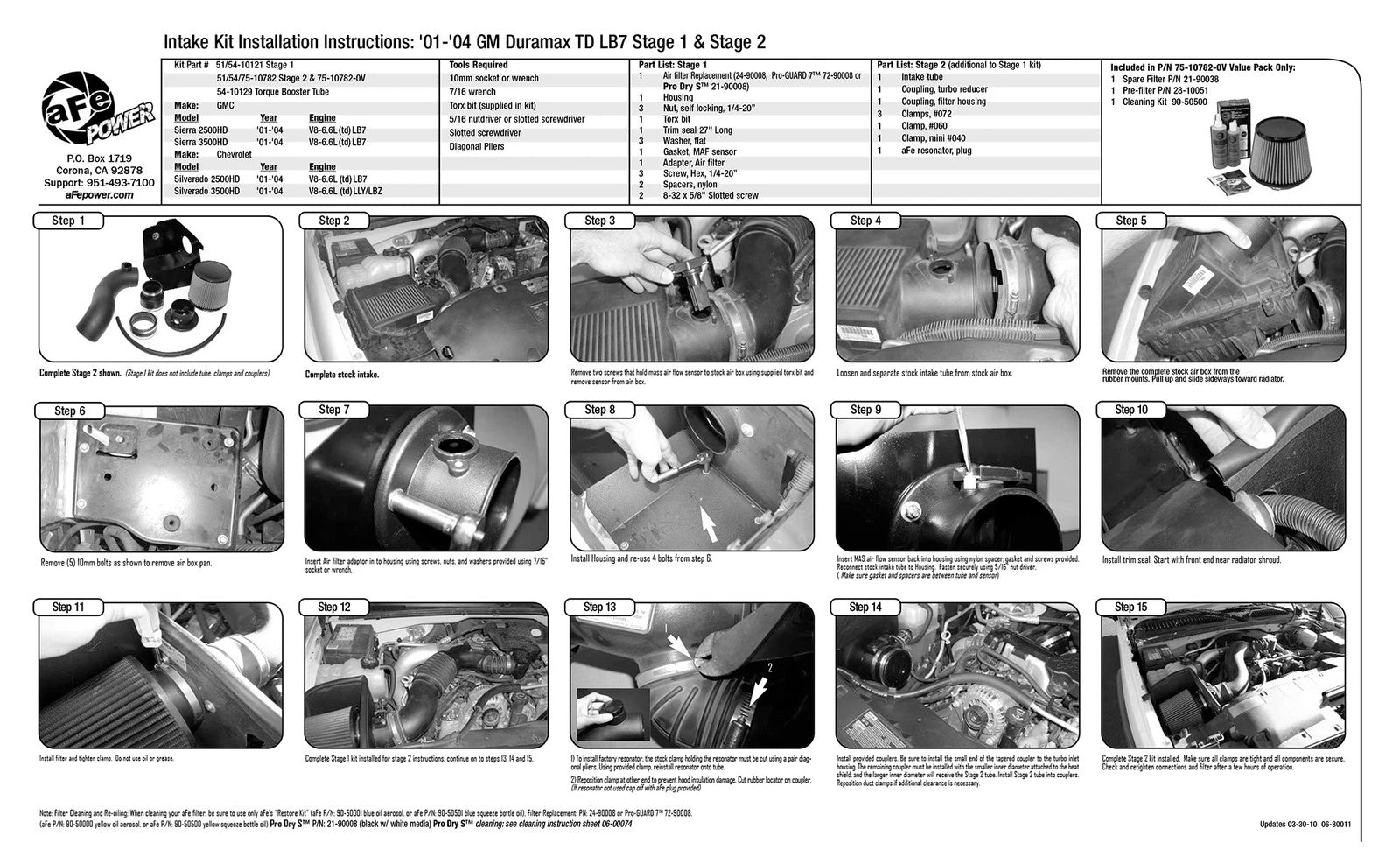aFe MagnumFORCE Intakes Stage-2 P5R AIS P5R GM Diesel Trucks 01-04 V8-6.6L (td) LB7