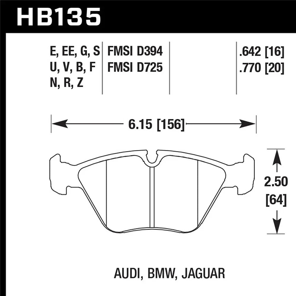Hawk 95-02 BMW M3/91-93 M5 Front HPS Brake Pads