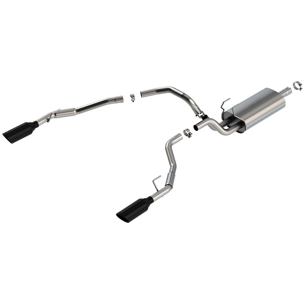 Borla 09-17 Ram 1500 5.7L V8 5in Single Tip Black Chrome Cat-Back Touring Exhaust Through Bumper