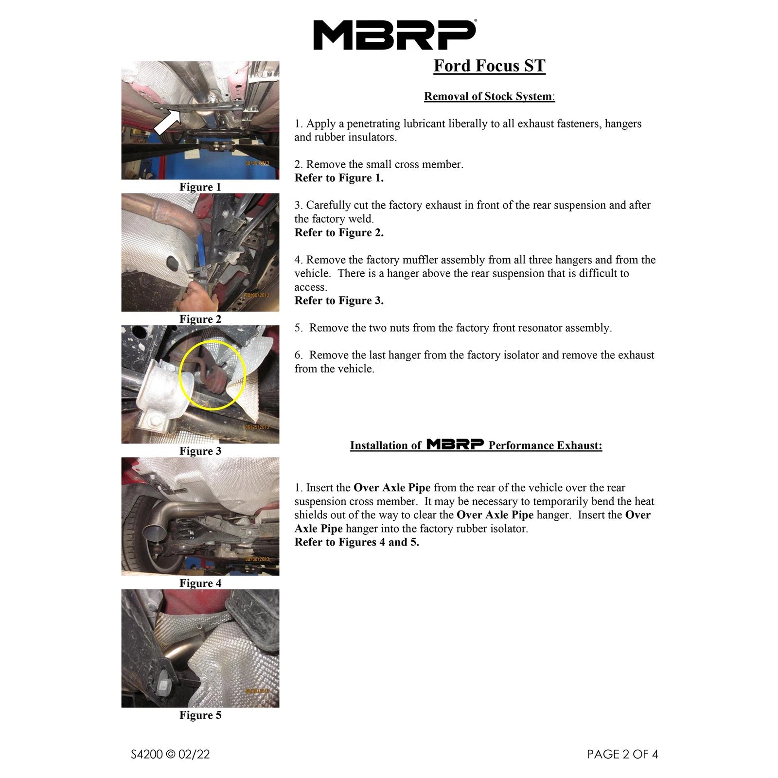 MBRP 13-14 Ford Focus ST 2.0L EcoBoost Dual Center Outlet T304 3in Cat Back