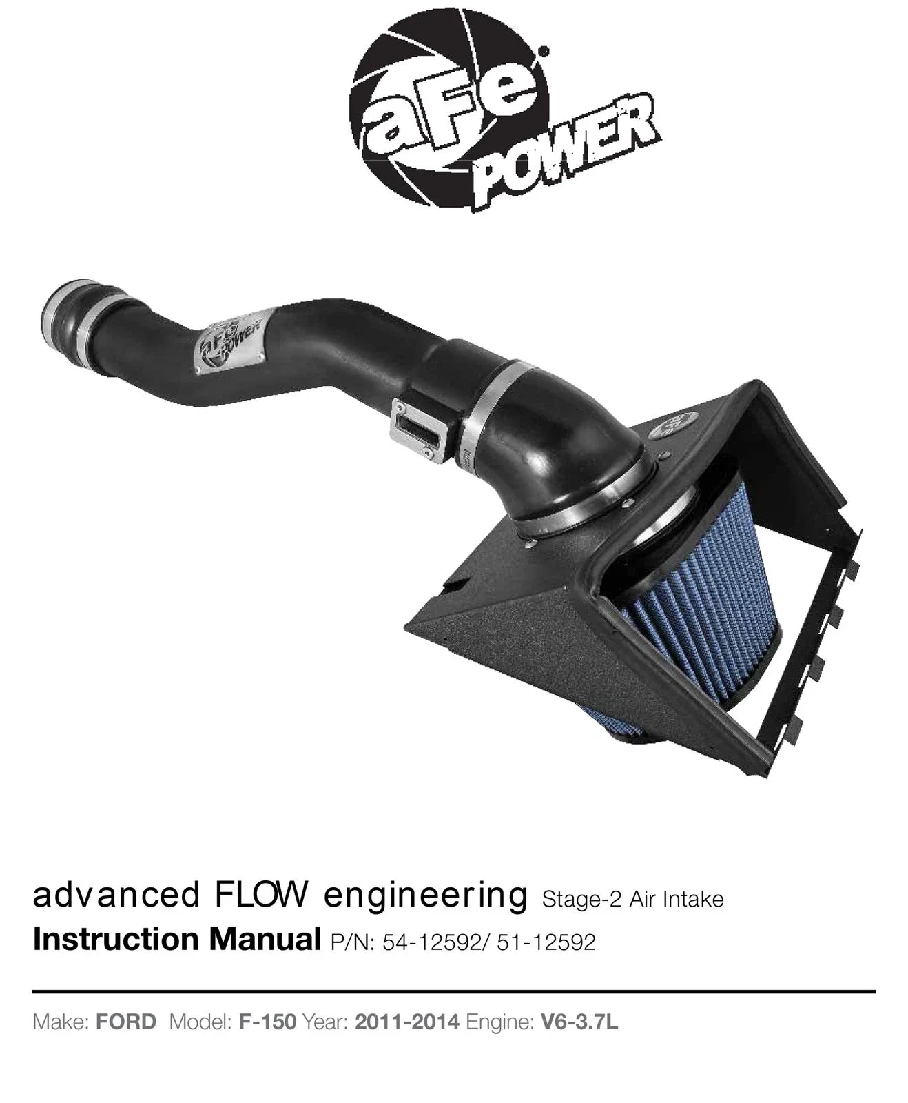 aFe MagnumFORCE Intake System Stage-2 PRO 5R 11-14 Ford F-150 V6 3.7L