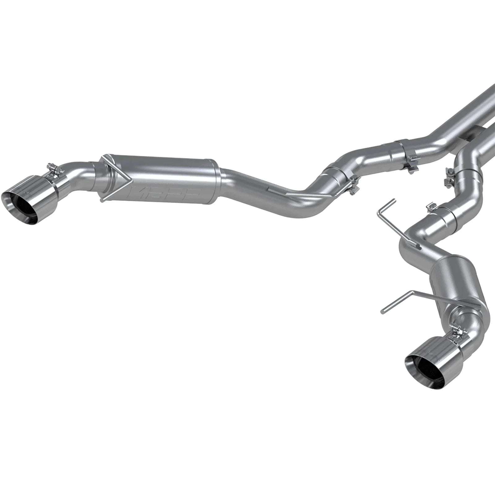 MBRP 15-17 Ford Mustang GT 5.0 3in Cat Back Dual Split Rear Race Version 4.5in Tips - Aluminized