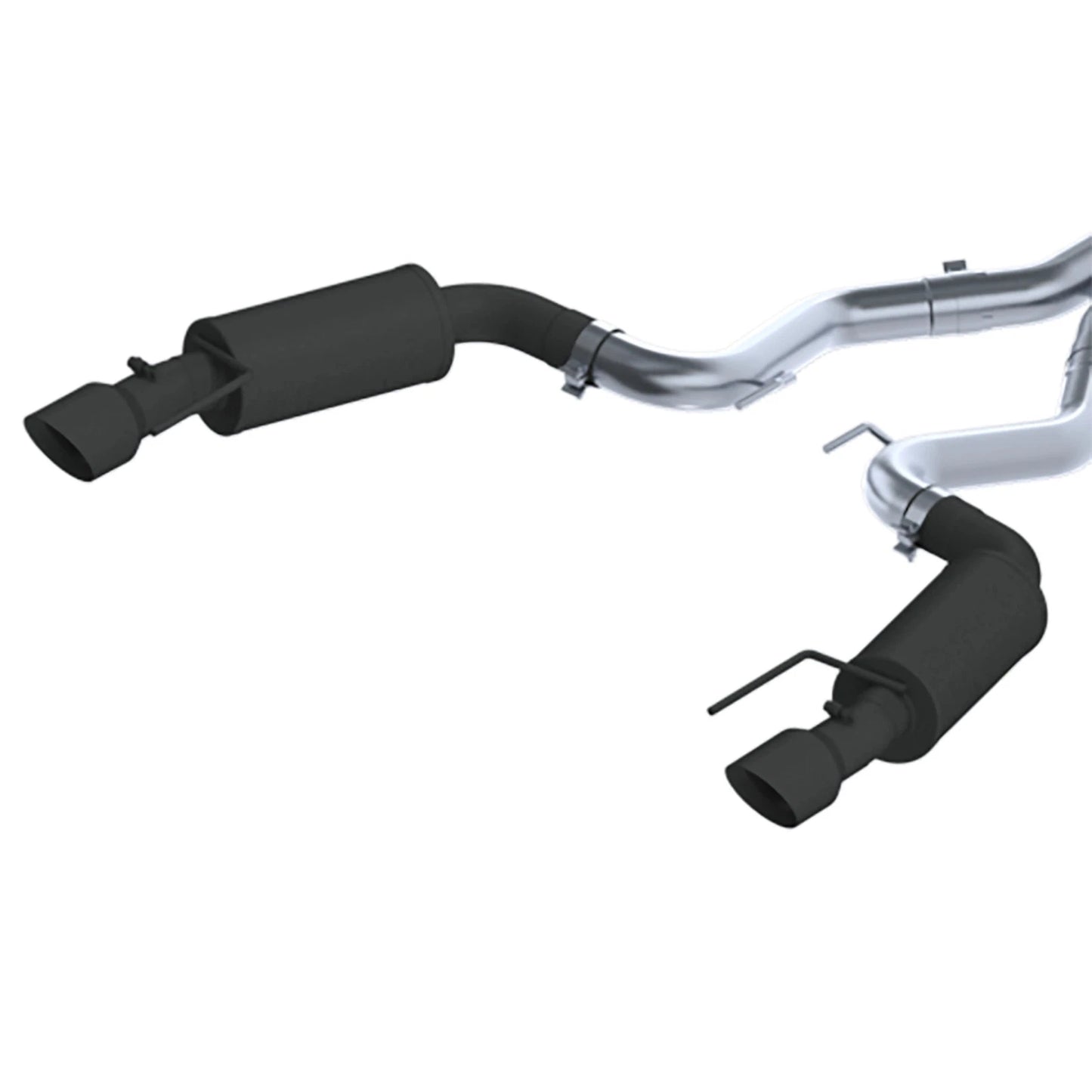 MBRP 15-18 Ford Mustang EcoBoost 2.3L Black 3in Cat Back Dual Split Rear Exit (Street Version)