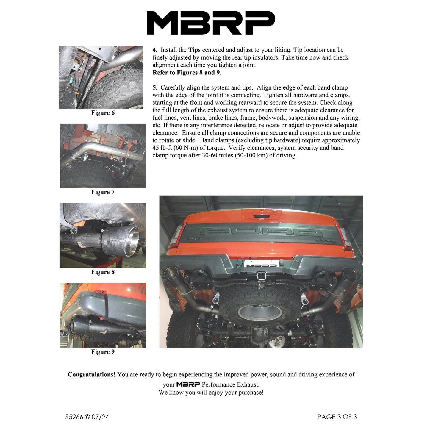 MBRP 2021+ Ford F-150 Raptor Axle-Back Dual Rear Exit T304 Performance Exhaust Sys