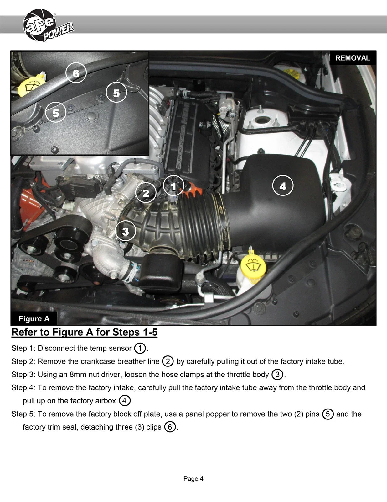 aFe Track Series Carbon Fiber Pro Dry S AIS - 2018 Jeep Grand Cherokee Trackhawk (WK2) V8-6.2L(SC)
