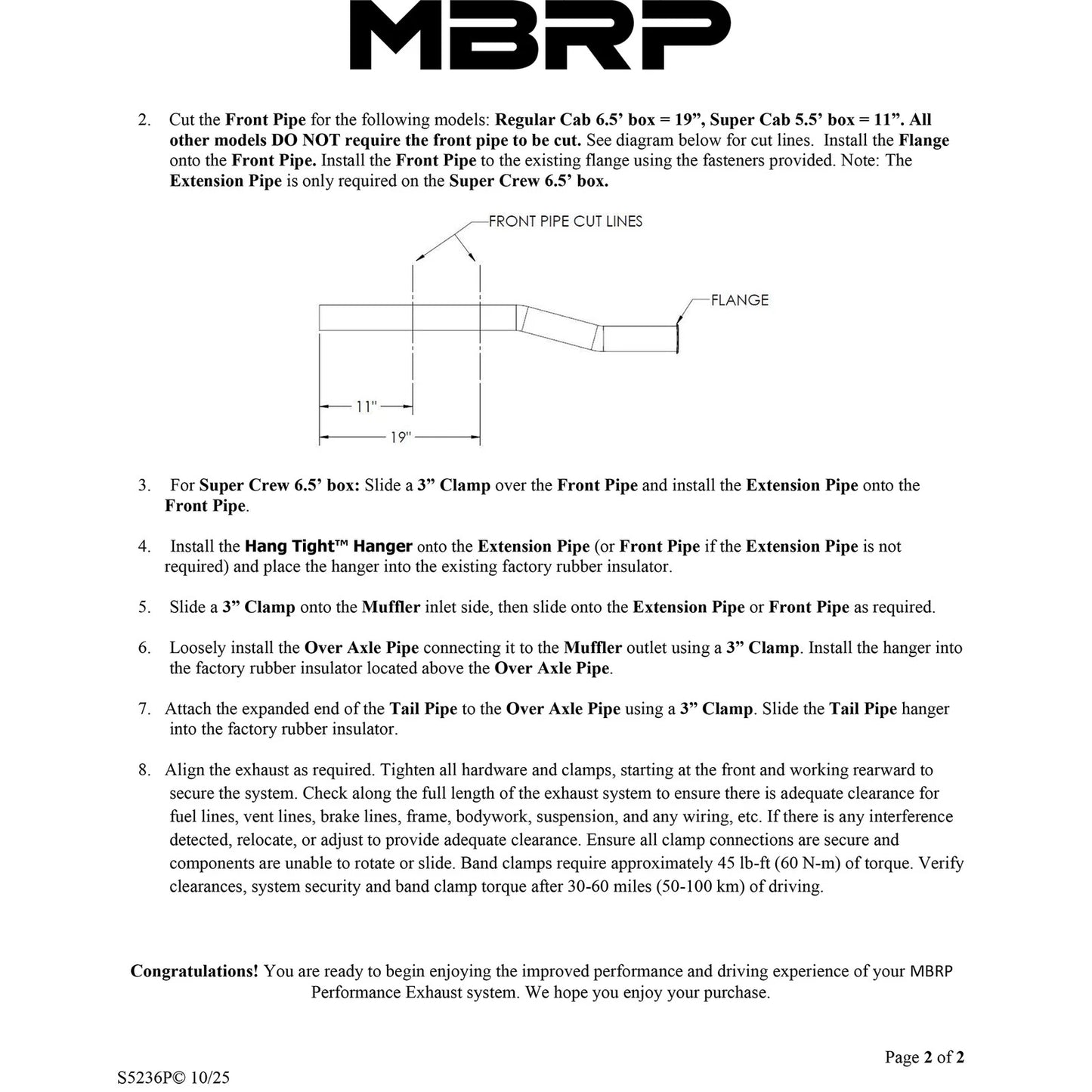MBRP 2011-2014 Ford F150 V6 EcoBoost 3in Cat Back Single Side AL P Series Exhaust