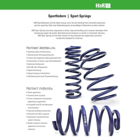 H&R 02-05 Volkswagen Passat W8 Sedan/Wagon Sport Spring
