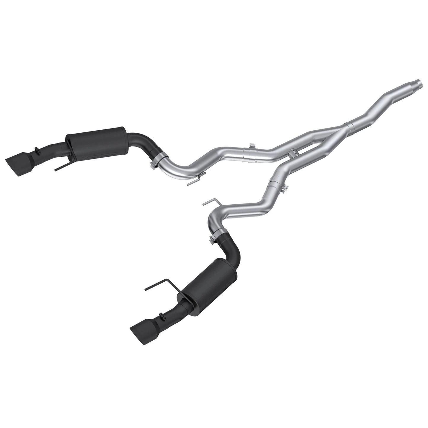 MBRP 15-18 Ford Mustang EcoBoost 2.3L Black 3in Cat Back Dual Split Rear Exit (Street Version)