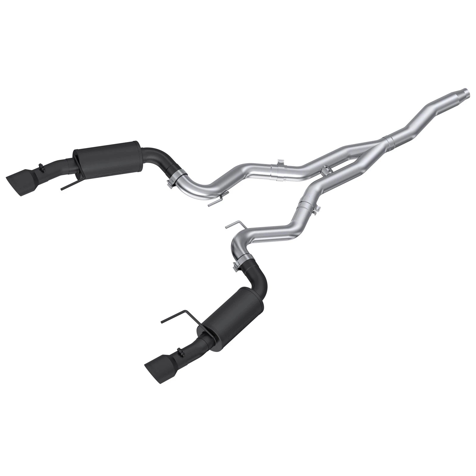 MBRP 15-18 Ford Mustang EcoBoost 2.3L Black 3in Cat Back Dual Split Rear Exit (Street Version)