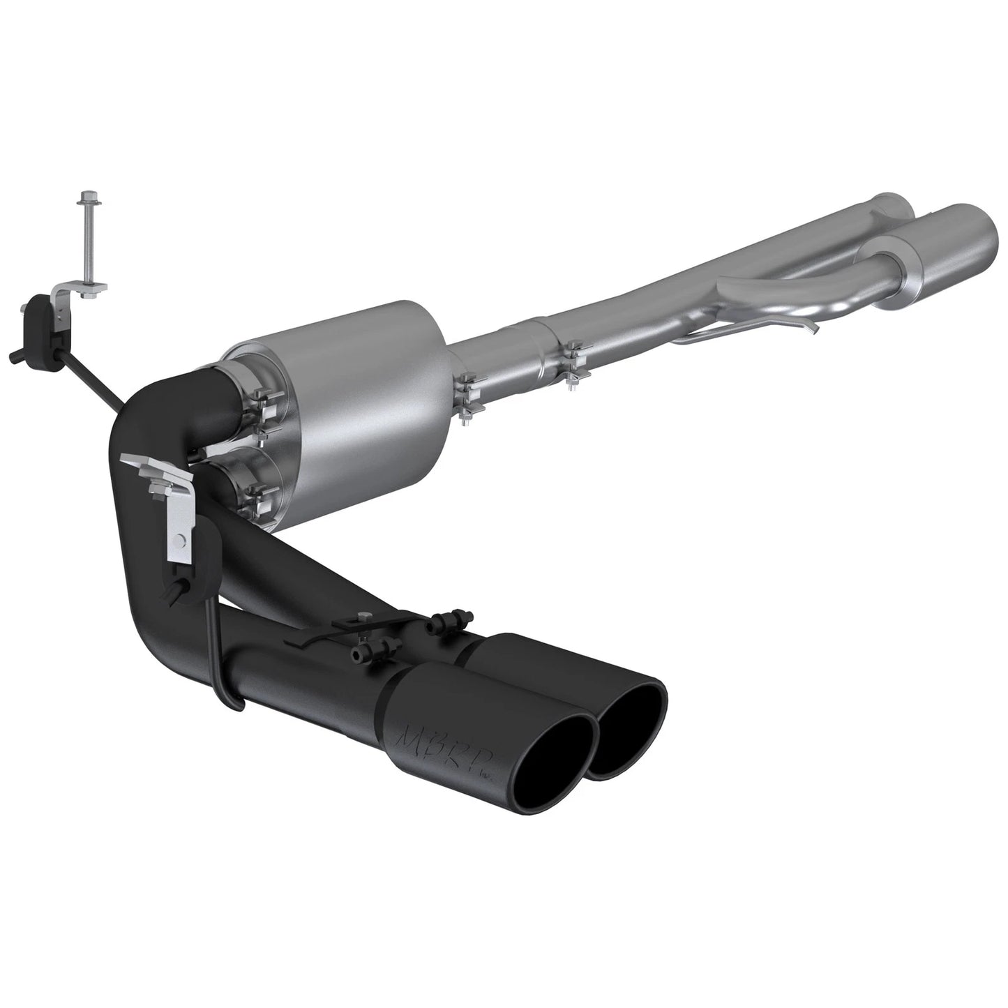 MBRP 2019+ Chevrolet Silverado 1500 4.5L/5.3L Pre-Axle Dual Side Exit w/ 4in OD Tip- Black Coated