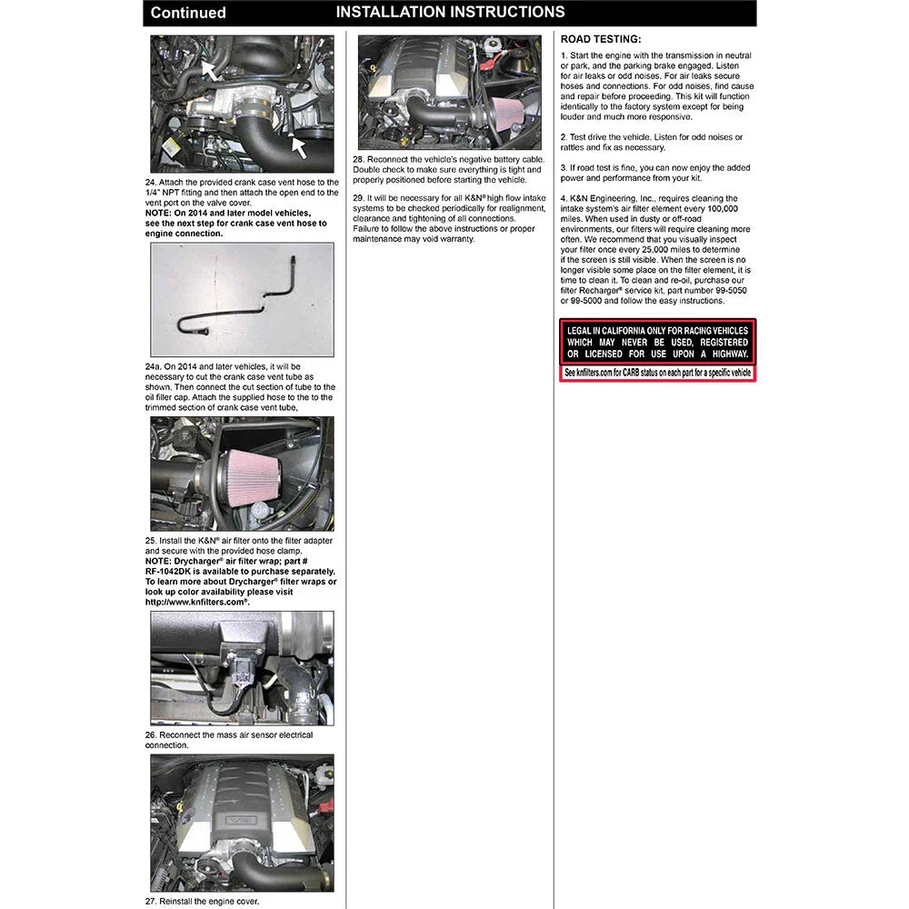 K&N 10 Chevy Camaro 6.2L V8 AirCharger Performance Intake