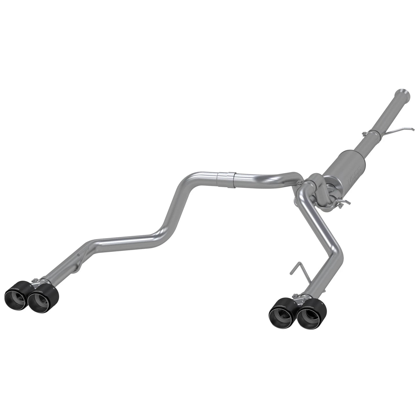 MBRP 19-21 Chevy Silverado 1500 6.2L 2.5in Dual Split Rear Cat Back w/ Quad Carbon Fiber Tips- T304