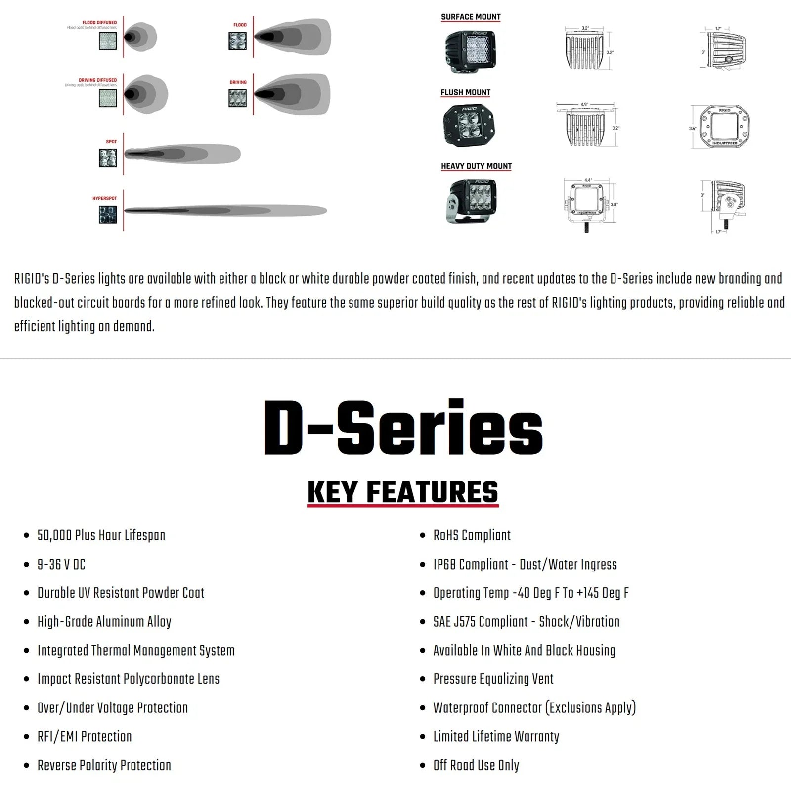 Rigid Industries Dually - Flush Mount - Flood - Set of 2