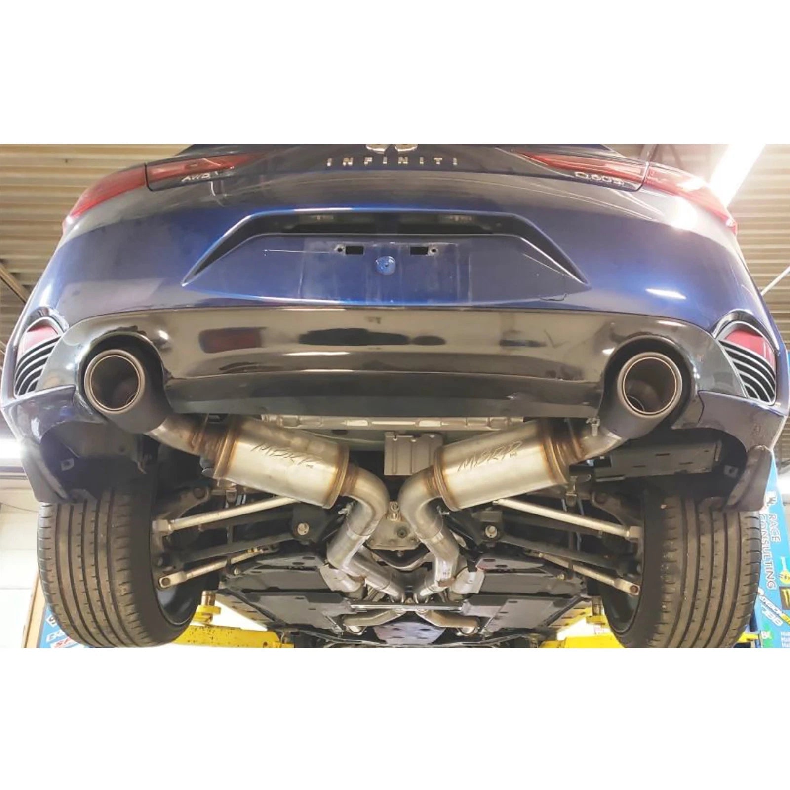MBRP 17-19 Infiniti Q60 3.0L RWD/AWD Cat Back Dual Rear w/ Carbon Fiber Tips