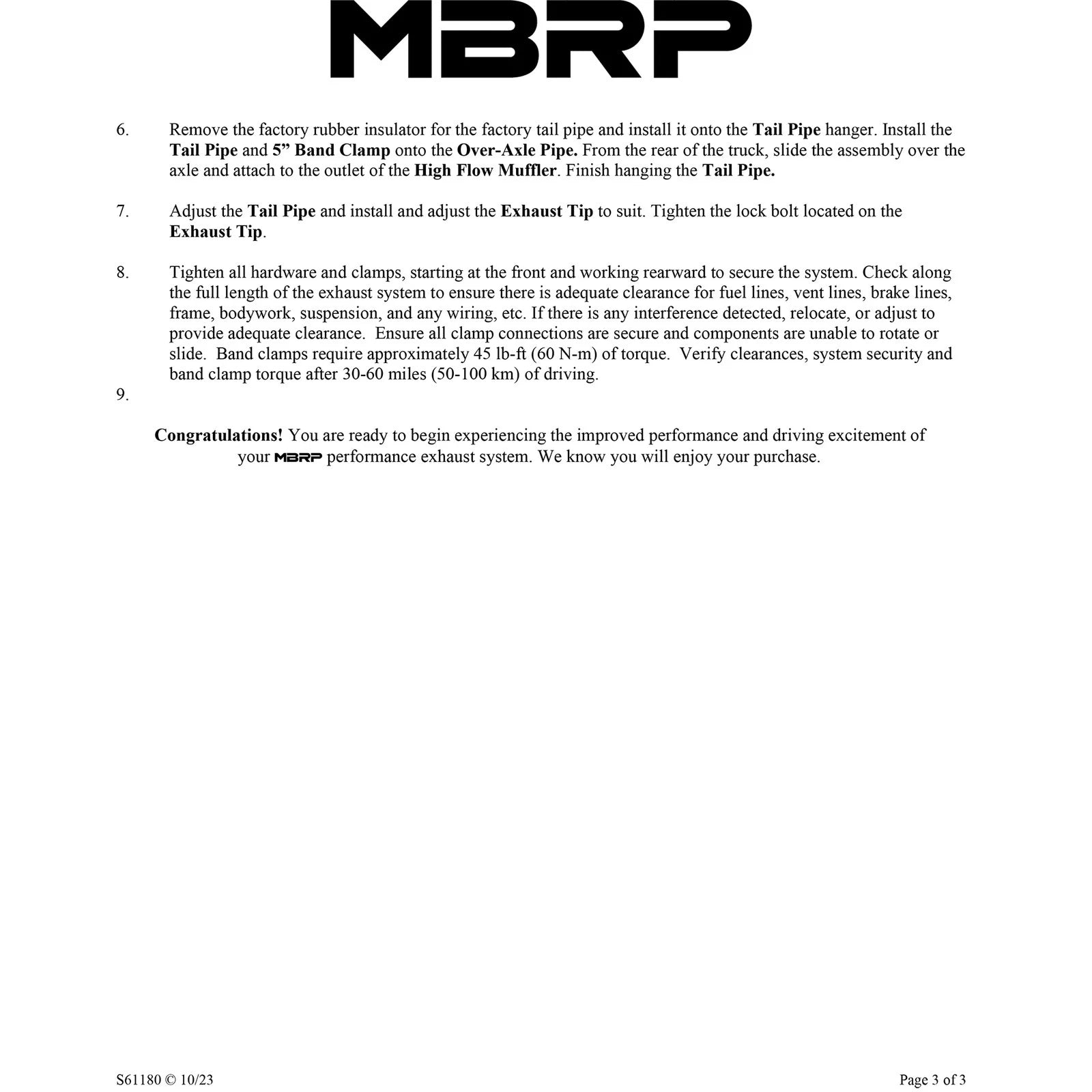 MBRP 2004-2007 Dodge 2500/3500 Cummins 600/610 5 Cat Back Single Side