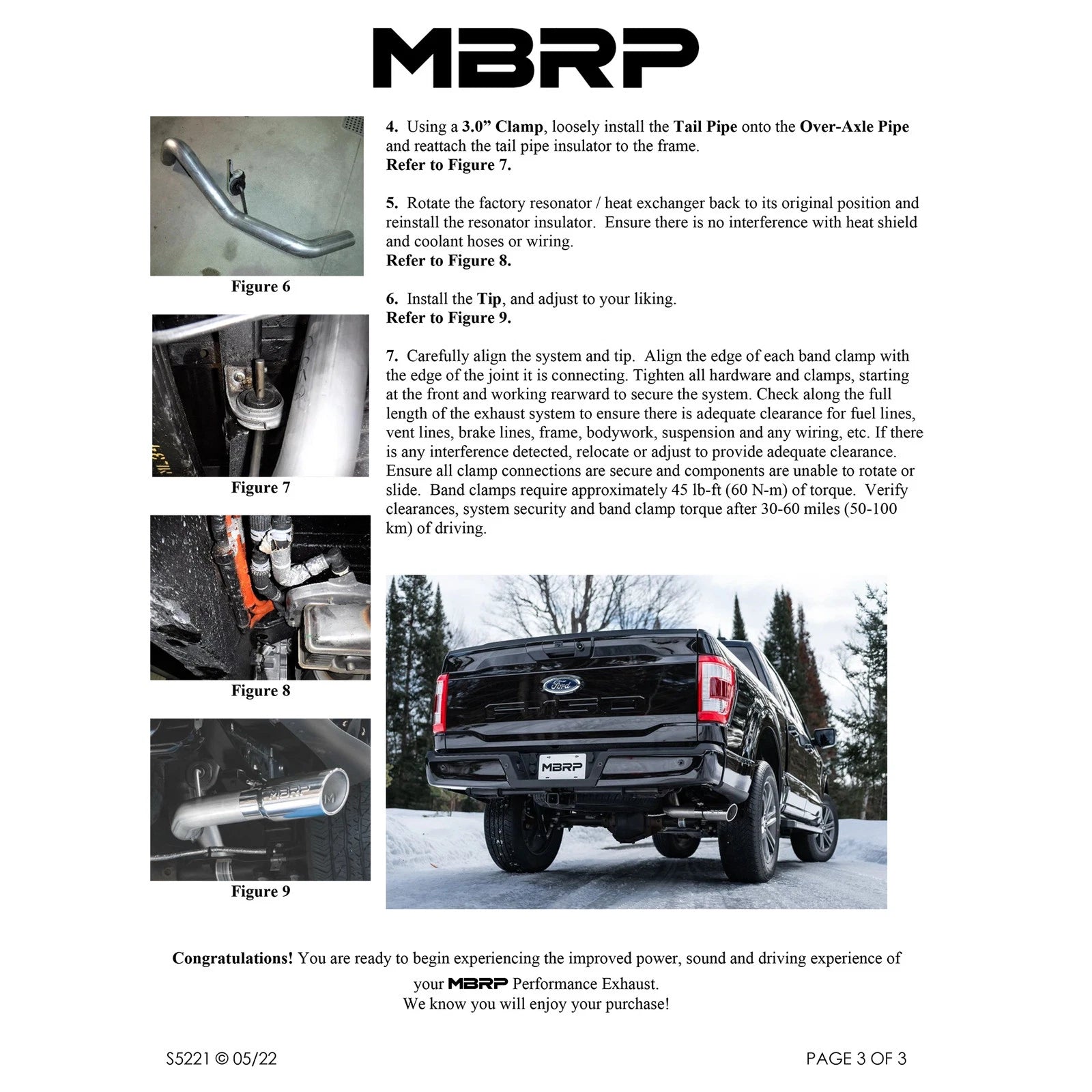 MBRP 2021+ Ford F-150 Powerboost Hybrid 3in Single Side Exit - T304