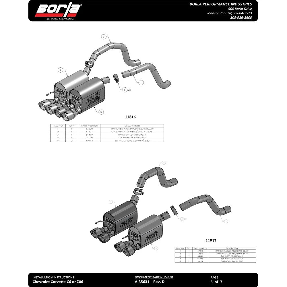 Borla 09-12 Chevy Corvette C6 Coupe/Convertible 6.2L 8cyl Aggressive ATAK Exhaust