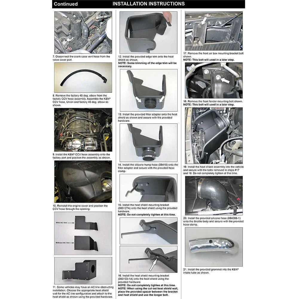 K&N 09-10 Dodge Ram 1500 PickUP 5.7L V8 High Flow Performance Kit