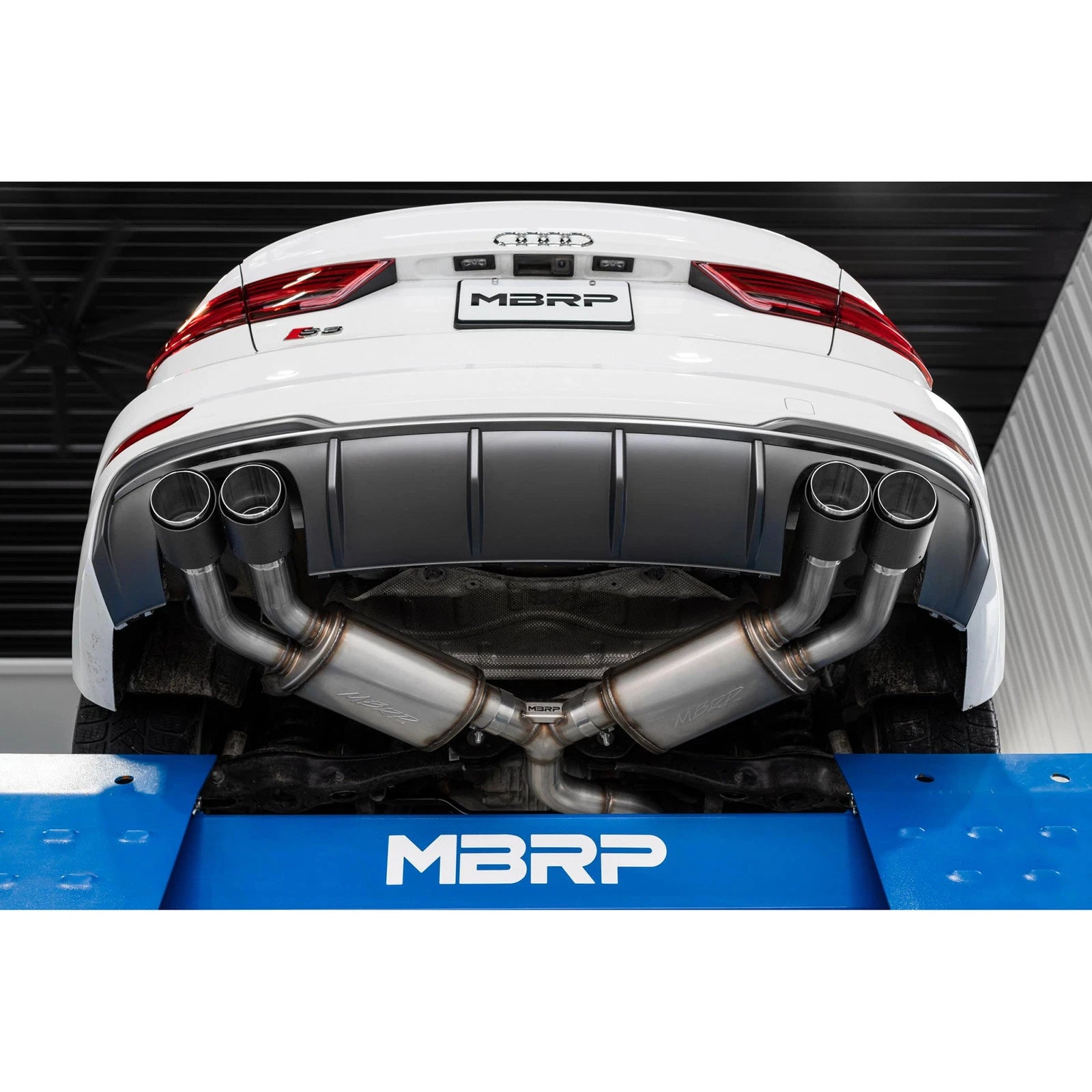 MBRP 15-18 Audi S3 SS 3in Quad Split Rear Exit w/ Carbon Fiber Tips - T304