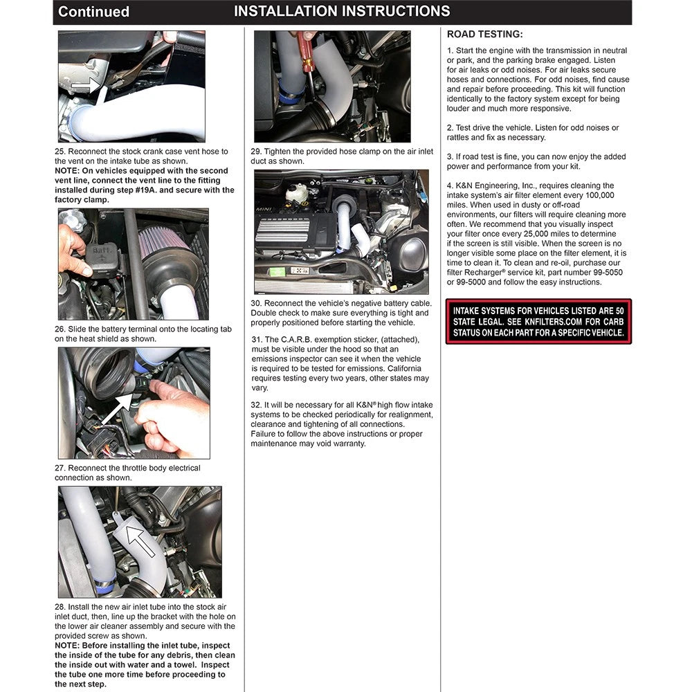K&N 02-06 Mini Cooper S (Will NOT fit base model) Polished Typhoon Short Ram Intake