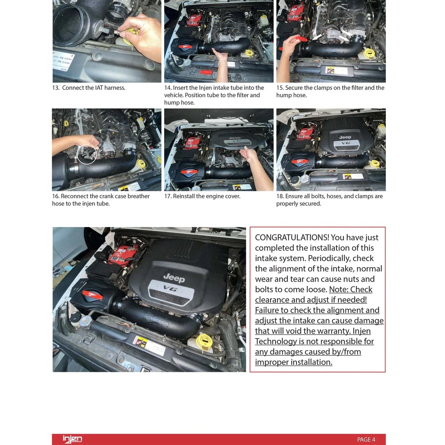 Injen 12-18 Jeep Wrangler JK V6-3.6L Evolution Intake- Oiled