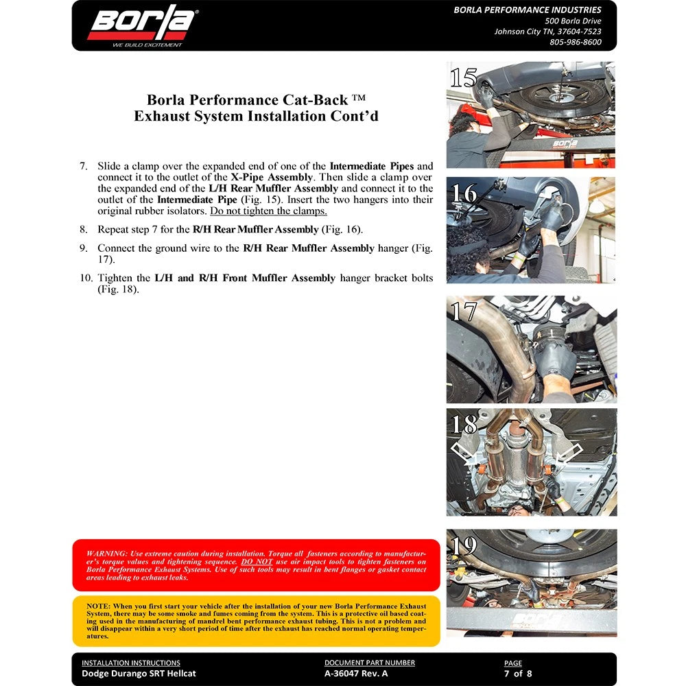 Borla 18-20 Dodge Durango SRT 6.2L V8 2.75in ATAK SS Catback Exhaust w/ BLK Chrome Tips