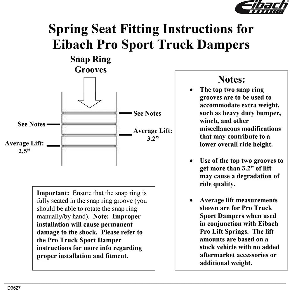 Eibach Pro-Truck Lift Kit for 05-15 Toyota Tacoma (6 Lug) (Must Be Used w/Pro-Truck Front Shocks)