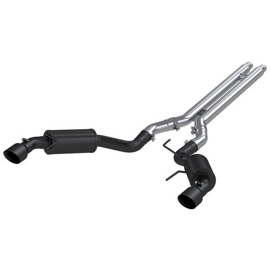 MBRP 15 Ford Mustang GT 5.0 3in Cat Back Dual Split Rear Street Version 4.5in Tips - Black Coated