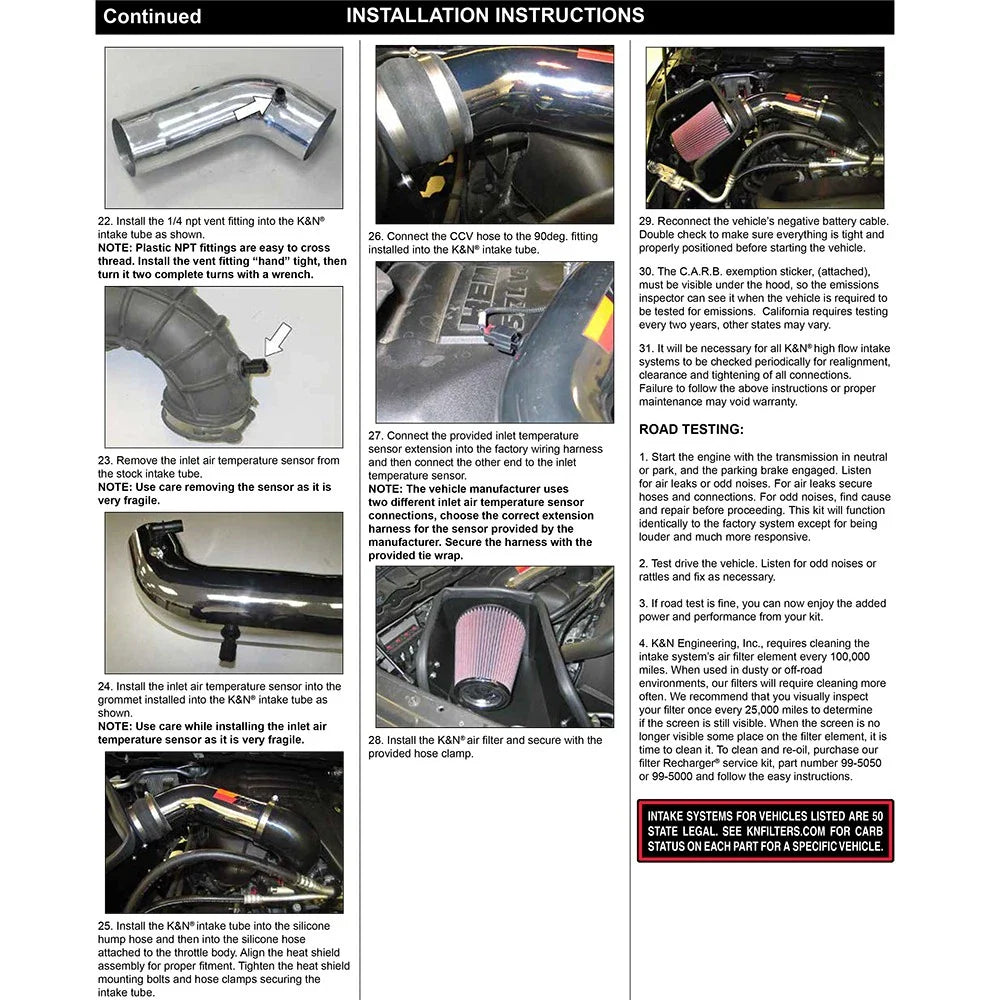 K&N 09-10 Dodge Ram 1500 PickUP 5.7L V8 High Flow Performance Kit
