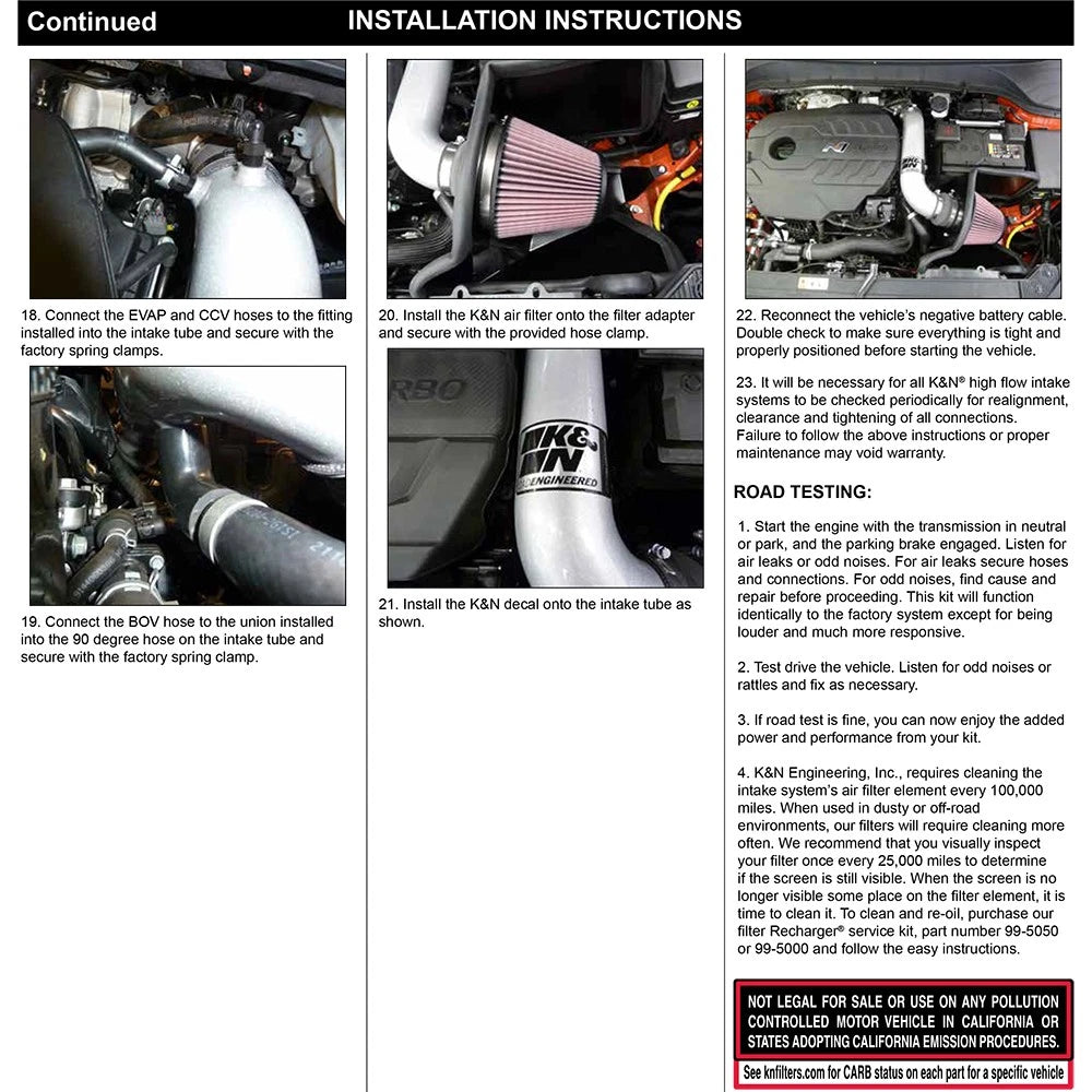 K&N Typhoon 2022 Hyundai Kona N L4-2.0L F/I Turbo Performance Air Intake System