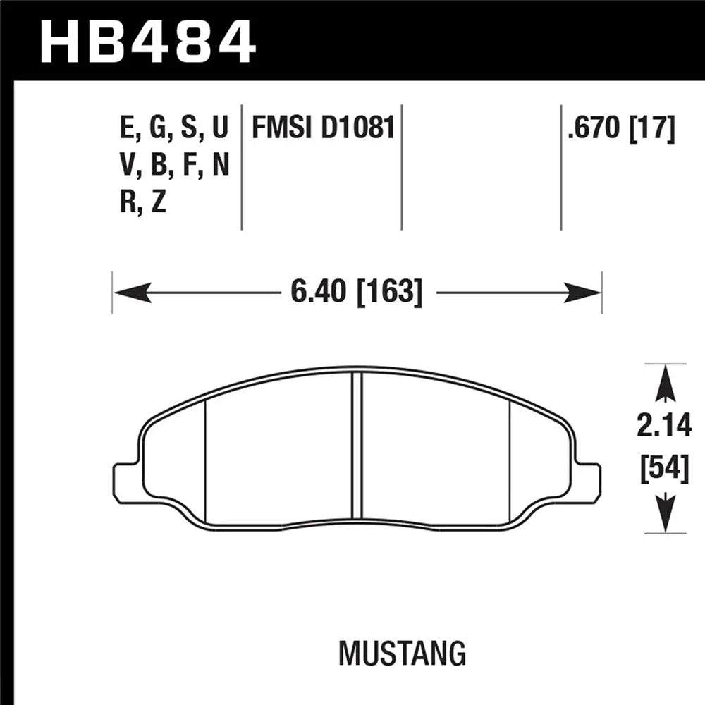 Hawk 05-10 Ford Mustang GT & V6 / 07-08 Shelby GT HPS Street Front Brake Pads