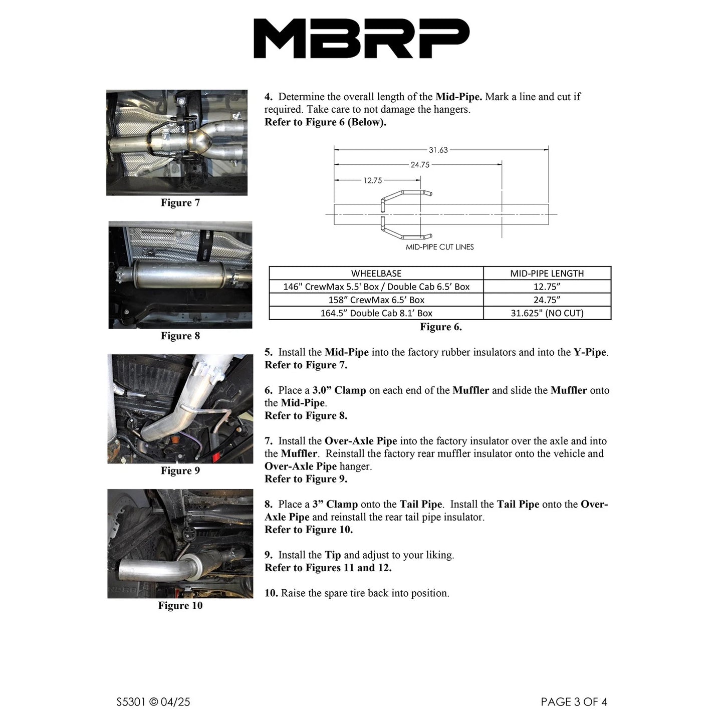MBRP 2022 Toyota Tundra 3.5L Dual Cat-back 4in Single Side Exit Rolled Tip - Aluminized Steel