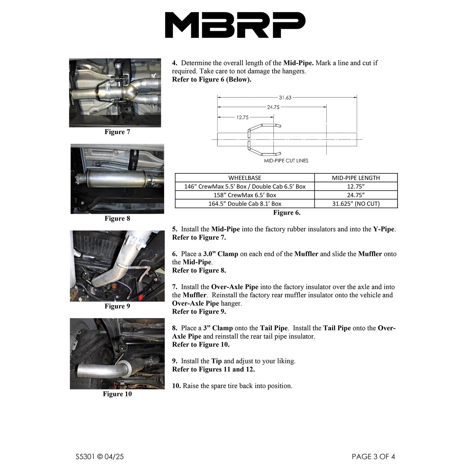 MBRP 2022 Toyota Tundra 3.5L Dual Cat-back 4in Single Side Exit Rolled Tip - Aluminized Steel