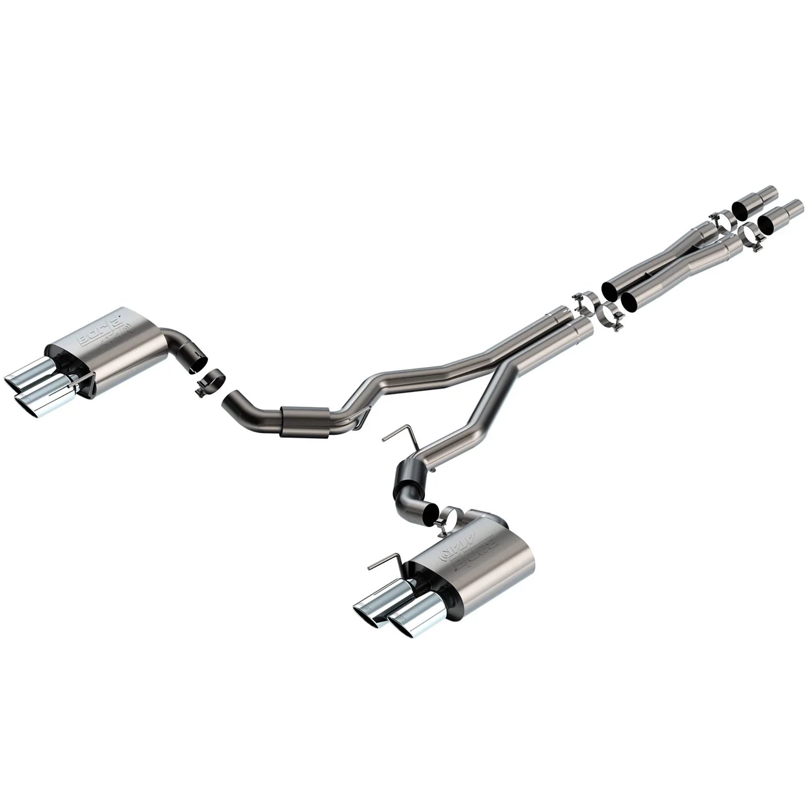 Borla 2024 Ford Mustang GT 5.0L V8 3 in ATAK Catback Non-Active Exhaust- Chrome Quad Tip