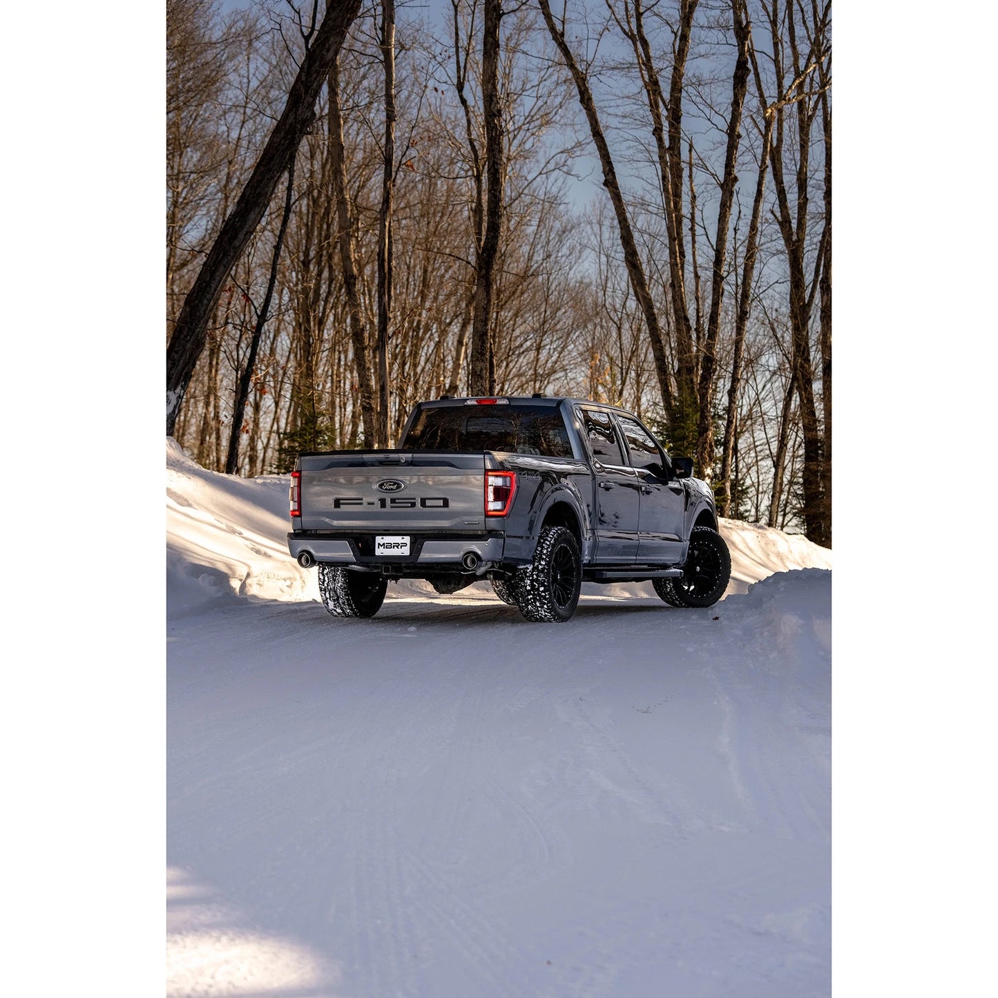 MBRP 22-23 Ford F150 T304 5in OD Carbon Fiber Tip Dual Rear Exit 3in Cat Back Exhaust