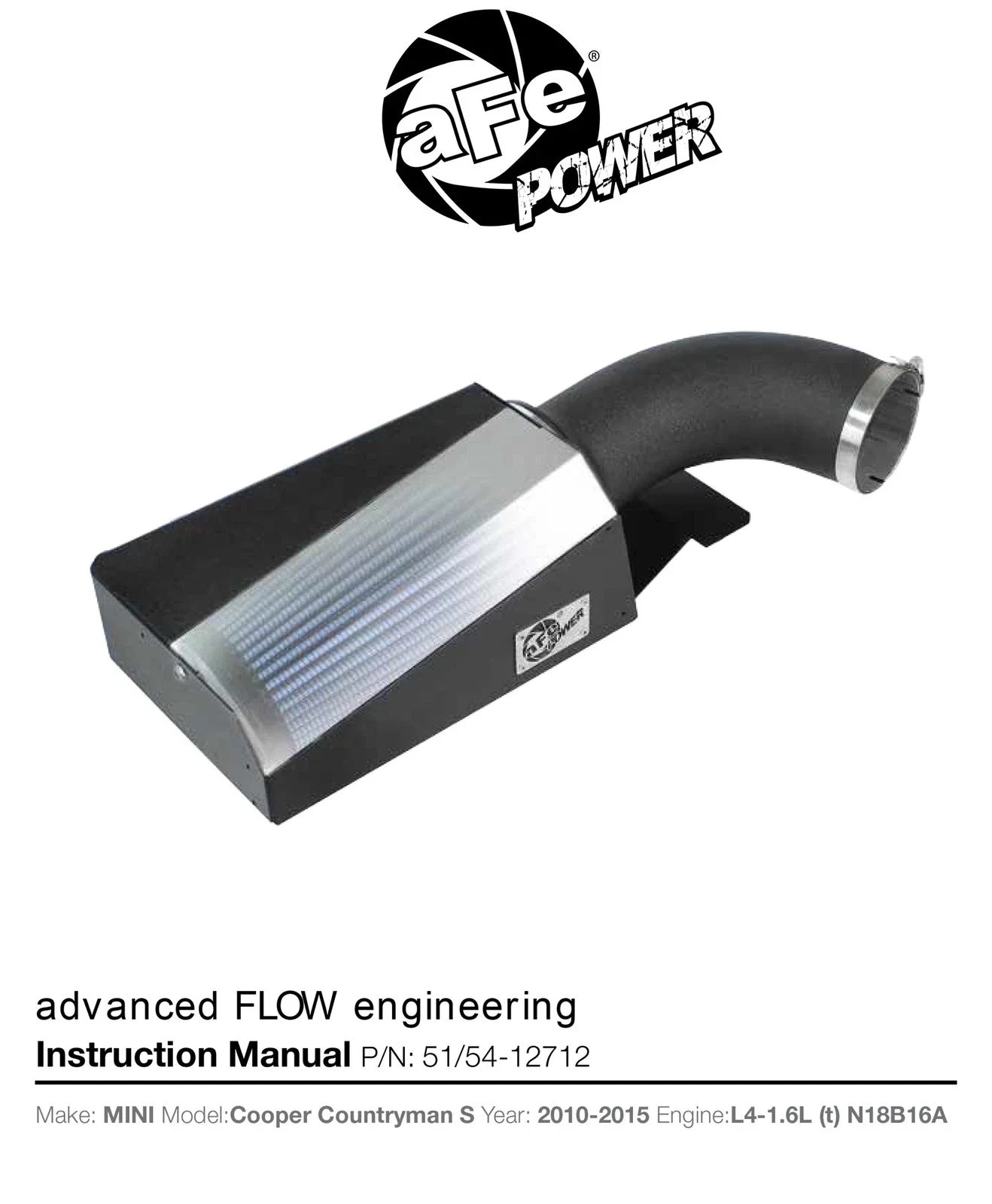 aFe MagnumFORCE Intakes Stage-2 Pro Dry S 10-15 Mini Cooper Countryman S 1.6L (T)