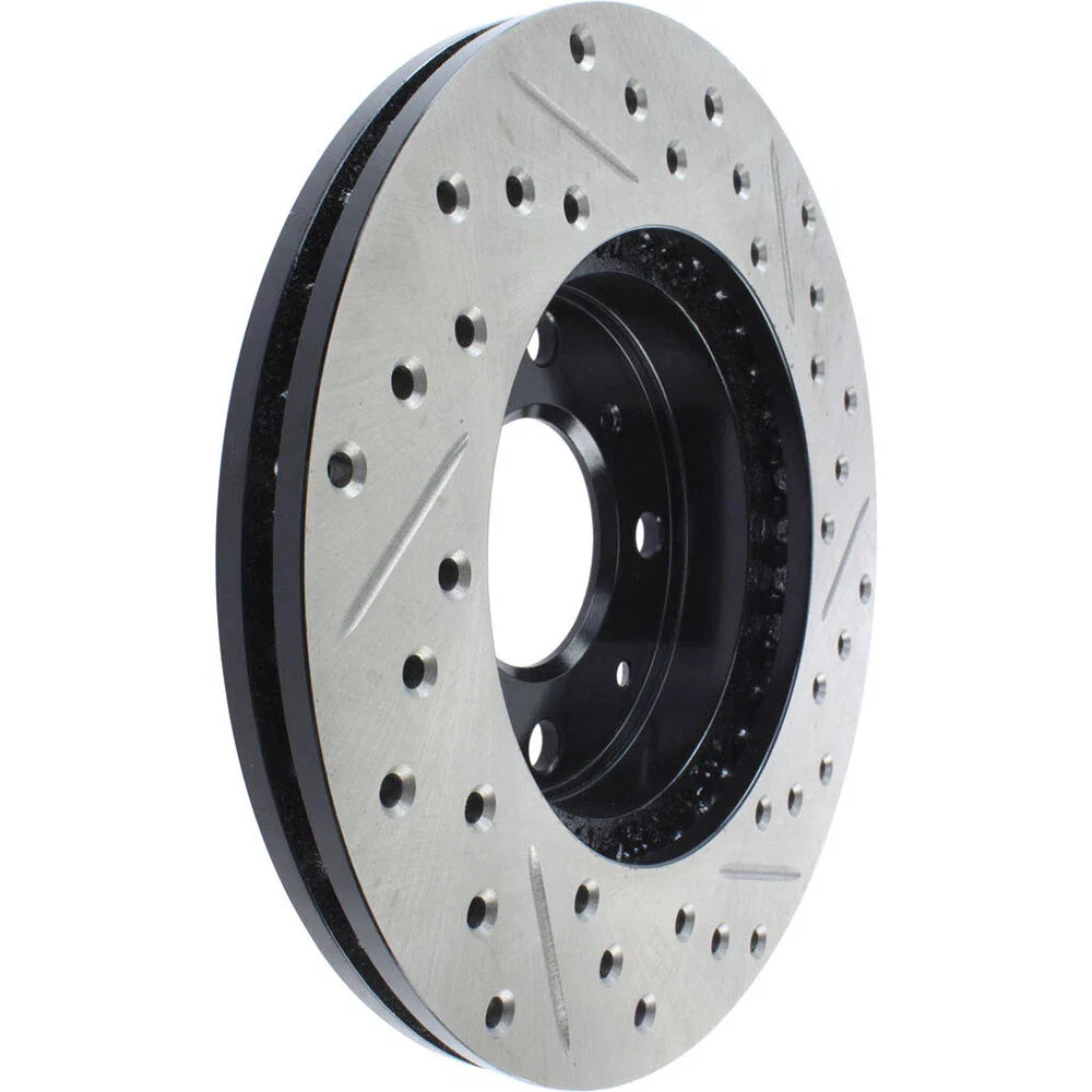 StopTech 96-00 Honda Civic DX/HX Coupe/90-00 Civic DX/LX Sedan Slotted & Drilled Right Front Rotor