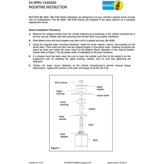 Bilstein 19-21 Ram 2500 B6 4600 Shock Rear