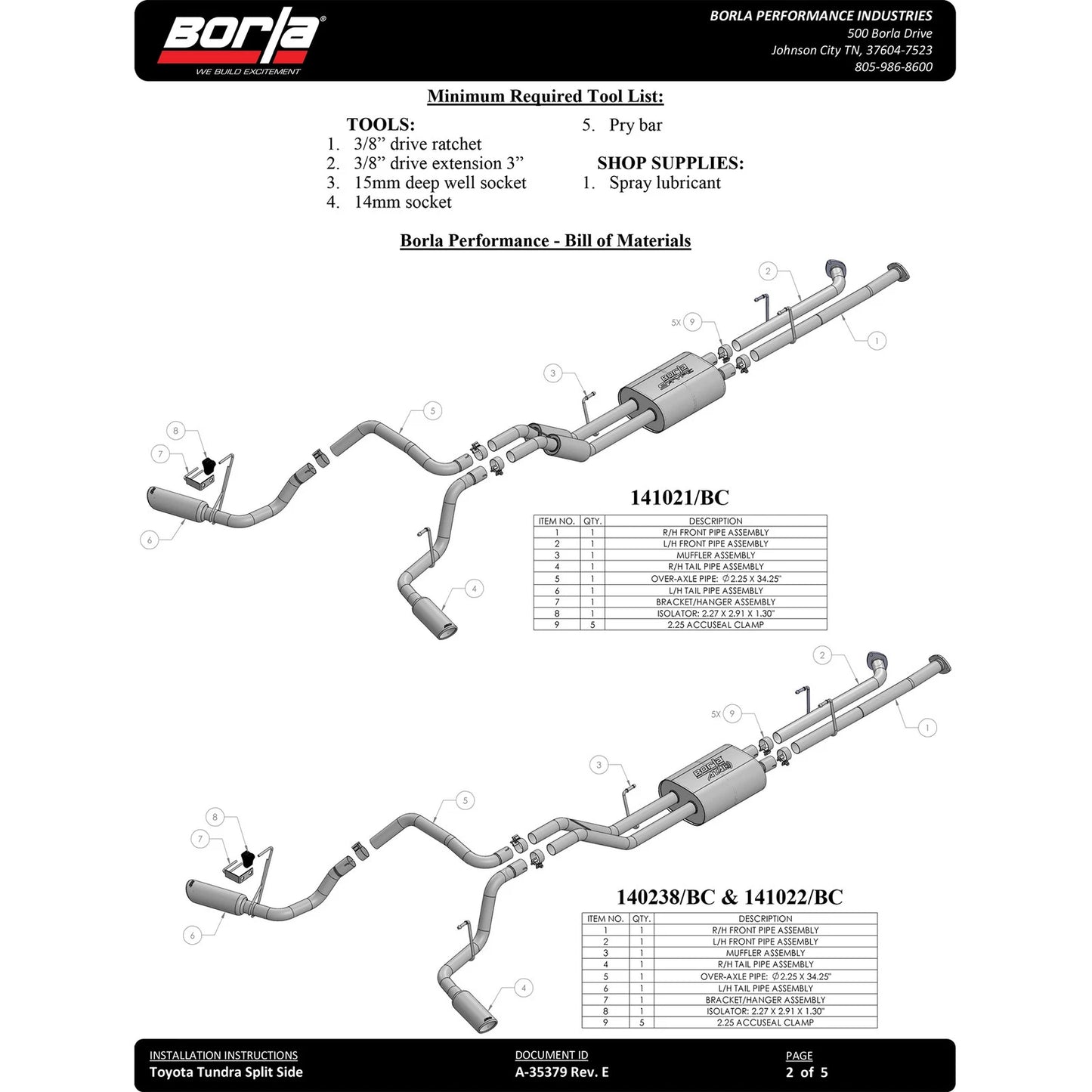 Borla 07-08 Toyota Tundra 5.7L ATAK Cat-Back Exhaust - 4in Black Chrome