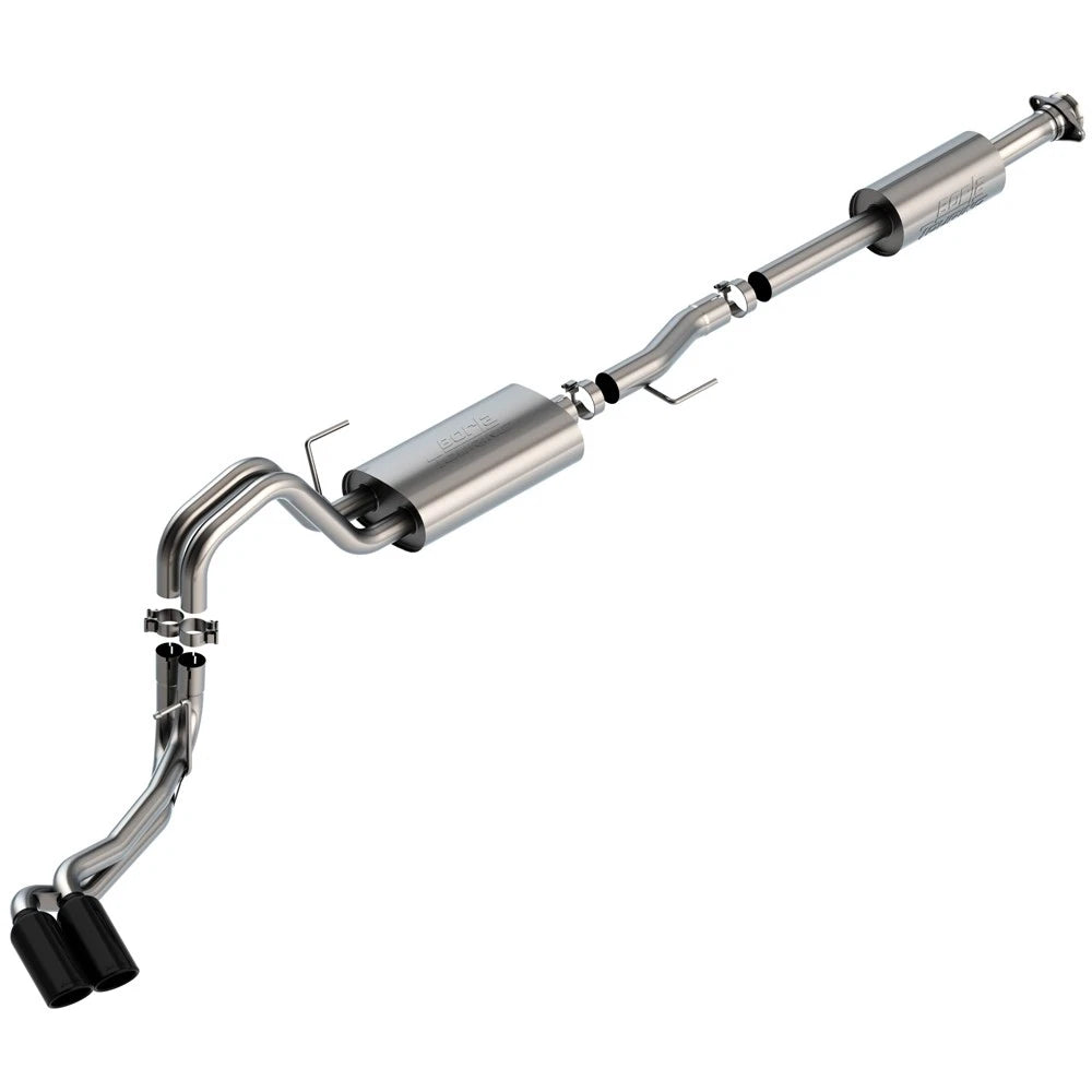 Borla F-150 2021 2.7L/3.5L 4dr CC SB EC STB Lar/KingR/Plnm/LTD 3/2.25 DSE CB Touring BLK CHR Tips