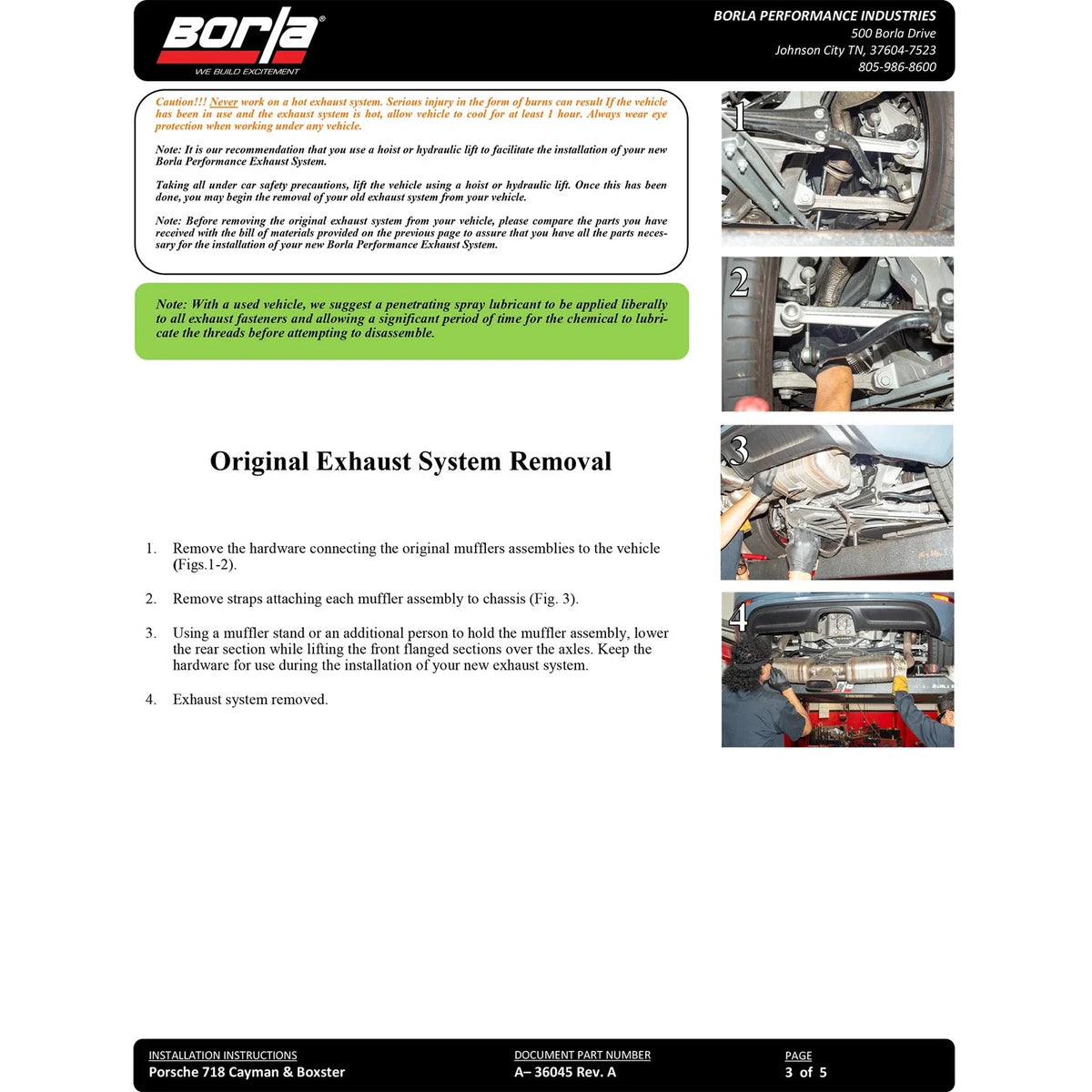 Borla 17-22 Porsche Cayman/Boxster 718 2.0L 4 Cyl. AT/MT RWD 2DR 2.25in S-Type Exhaust