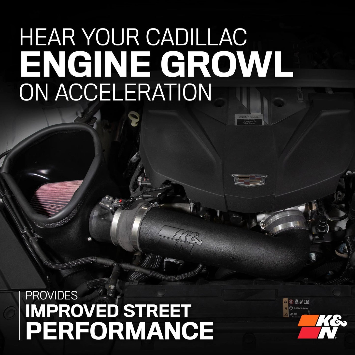 K&N 22-24 Cadillac CT5 6.2L V8 Performance Air Intake System
