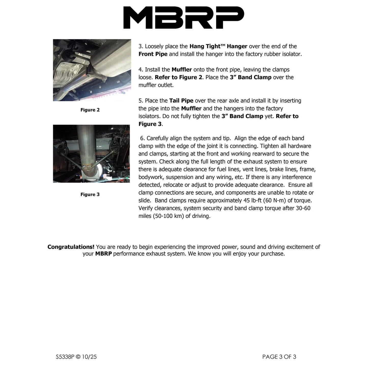 MBRP 16-19 Toyota Tacoma 3.5L 3in Cat Back Single Side Exit Alum Exhaust System