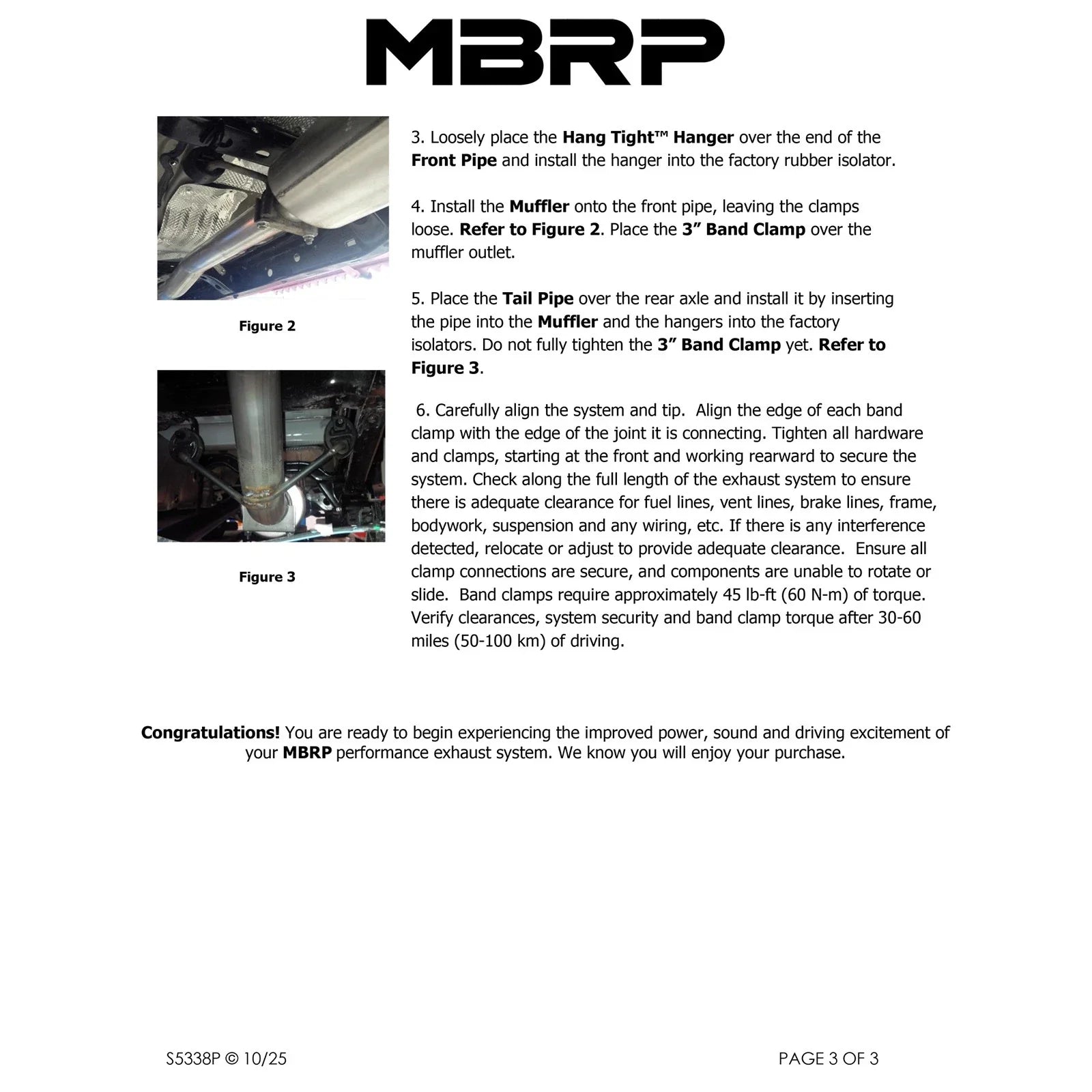 MBRP 16-19 Toyota Tacoma 3.5L 3in Cat Back Single Side Exit Alum Exhaust System