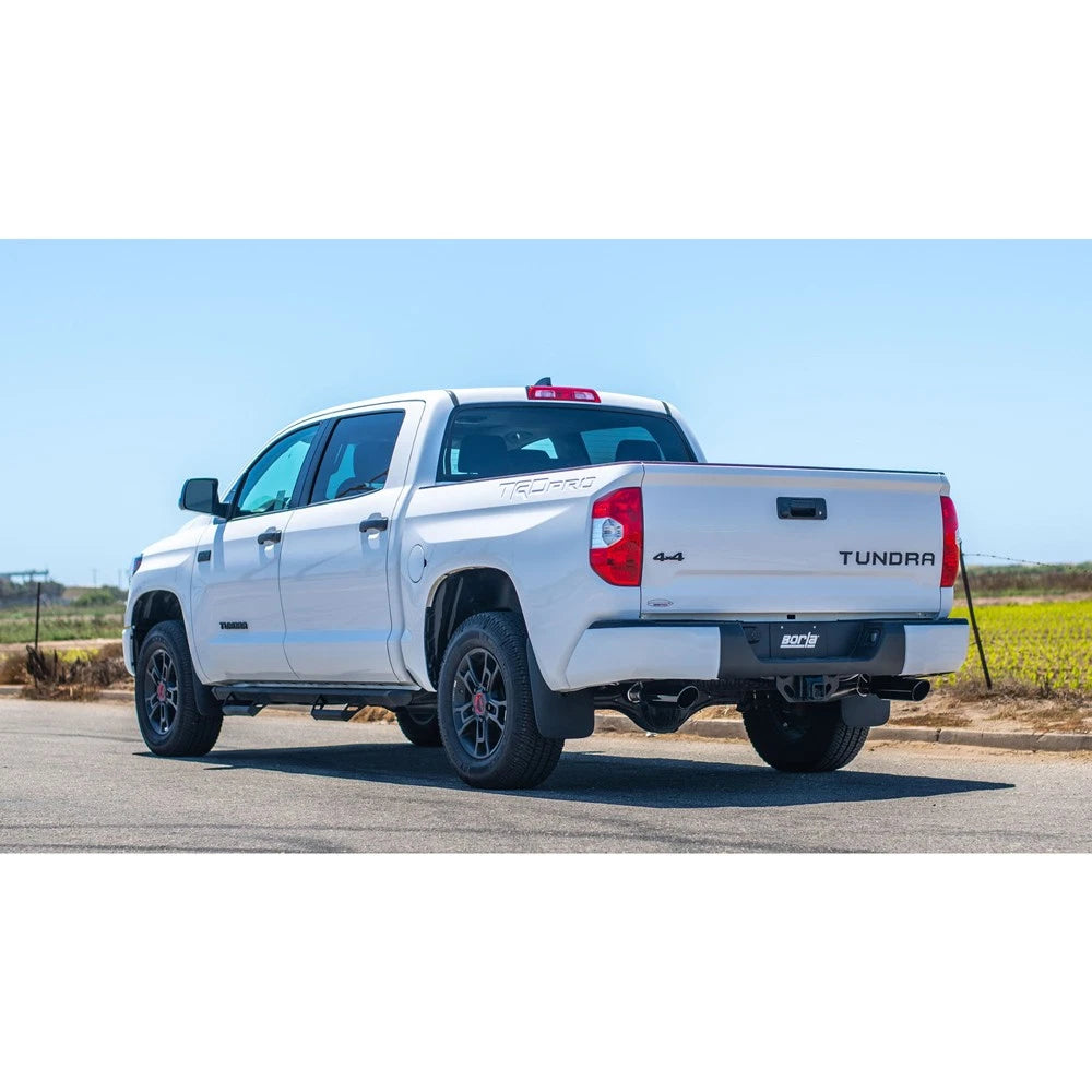 Borla 14-18 Toyota Tundra 4.6L/5.7L V8 AT 2&4WD Crew Max Cat-Back Touring Exhaust - Black Chrome Tip