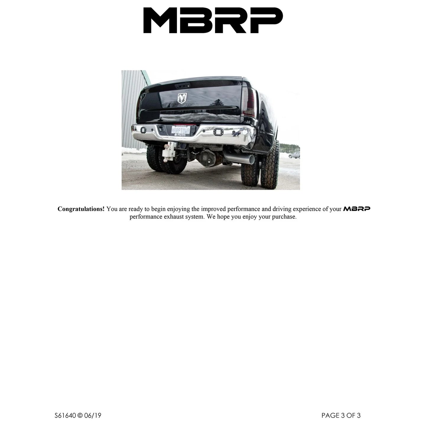 MBRP 13-14 Dodge Ram 2500/3500 Cummins 6.7L 5in Filter Back Exhaust Single Side Exit T409