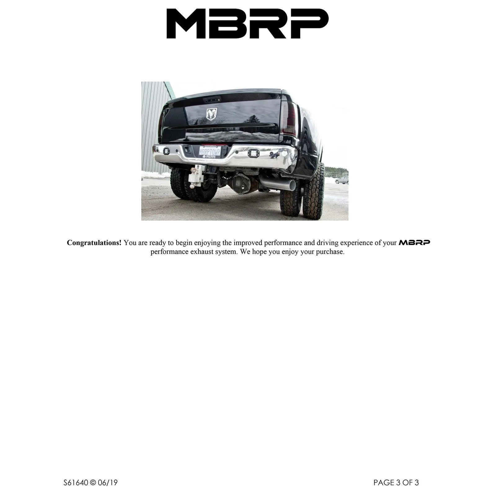 MBRP 13-14 Dodge Ram 2500/3500 Cummins 6.7L 5in Filter Back Exhaust Single Side Exit T409