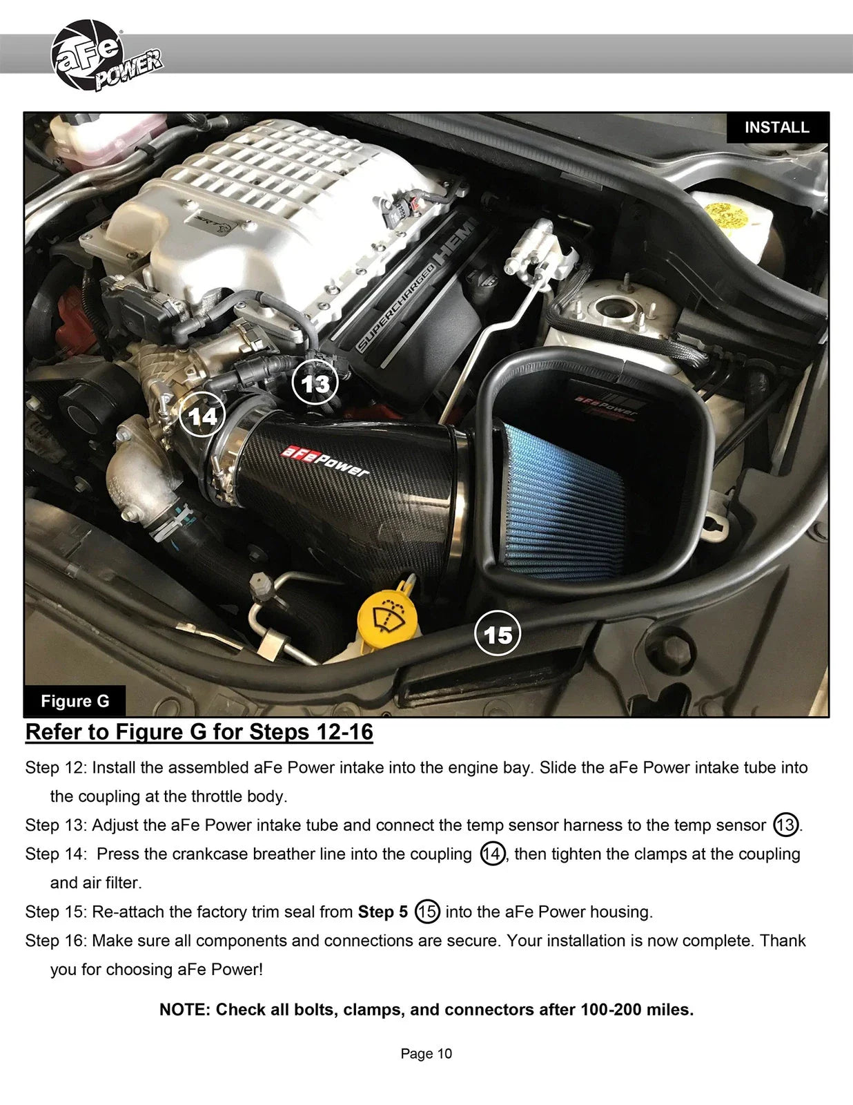 aFe Track Series Carbon Fiber Pro Dry S AIS - 2018 Jeep Grand Cherokee Trackhawk (WK2) V8-6.2L(SC)