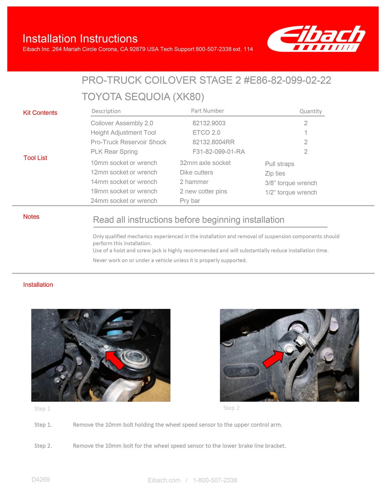 Eibach 2023+ Toyota Sequoia SR5 4WD Pro Truck Lift Kit